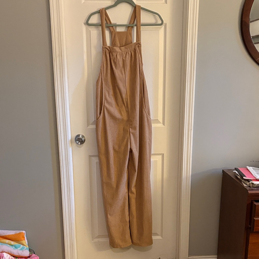Tan Corduroy Overalls